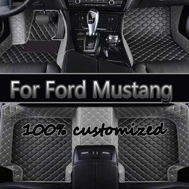 Car floor&Trunk mats for Ford Mustang 2015-2022 16 17 18 19 20 21 Custom foot Pads automobile carpet cover interior accessories