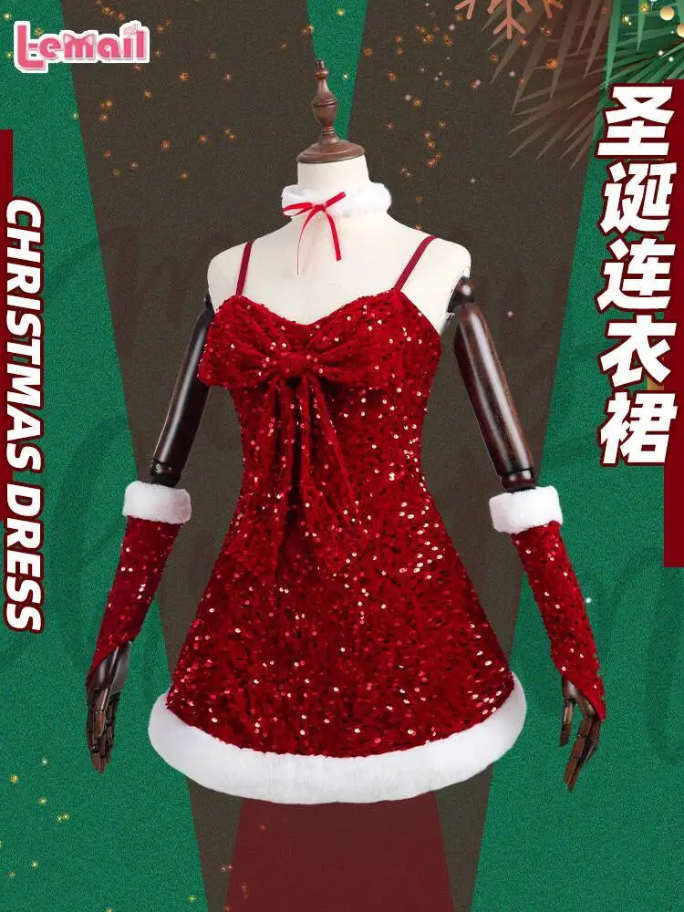 

Черничный рождественский карнавальный костюм, рождественское платье C, костюм для вечеринки, наряд для косплея, платье на бретелях, полный комплект