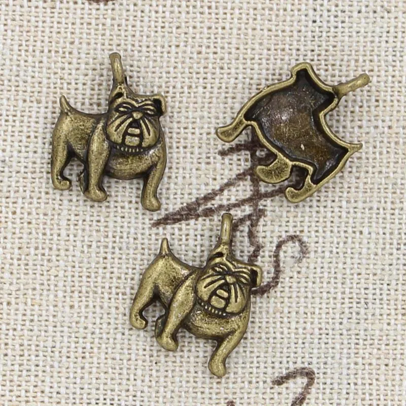 15pcs Charms Dog Pug Bulldog 17x13mm Antique Making Pendant fit,Vintage Tibetan Bronze Silver color,DIY Handmade Jewelry