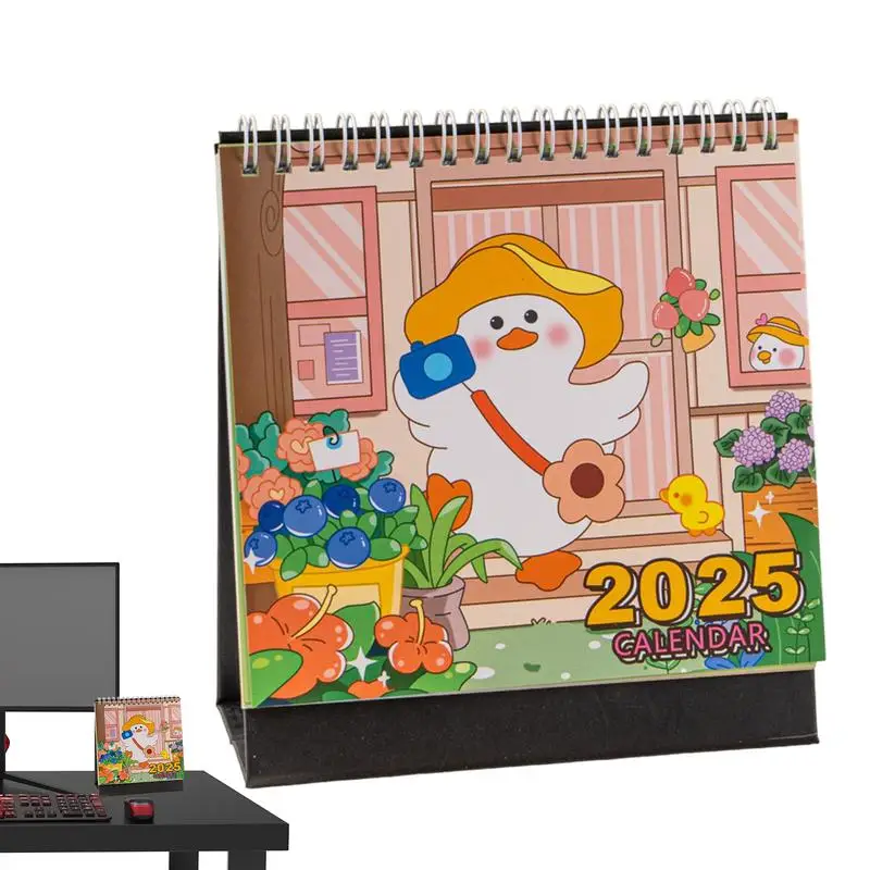 

Small Desk Calendar Cute Daily Planner Simple Calendar Book 2025 Cartoon Calendar Monthly Daily Planner Schedule Table Planner