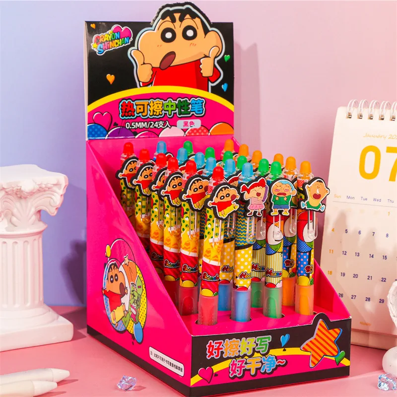 

New for Shin Chan Patch Neutral Pen Can Wipe Black Student Writing Smooth and Easy to Wipe Water Pen Black