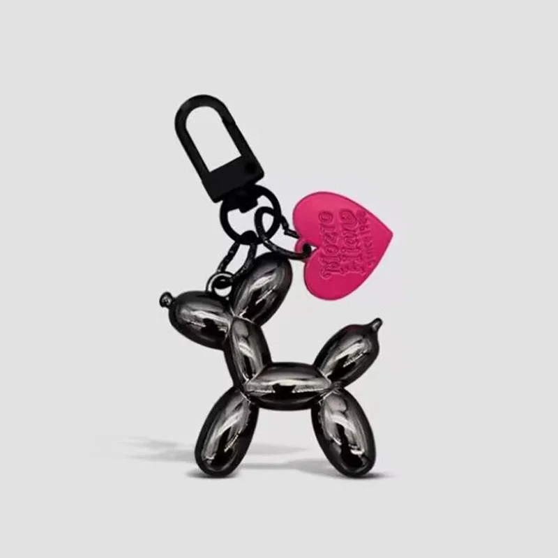 Korean Cute 3D Balloon Dog Phone Charm Key Chain for IPhone Accessories Trendy Heart Mobile Phone Lanyard Phone Bag Decorations