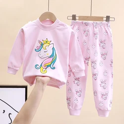 Cartoon Unicorn Animal Sleepwear Children Pajamas Sets Unisex Kids Autumn Clothing Durable Soft Warm Comfort for Every Day Use