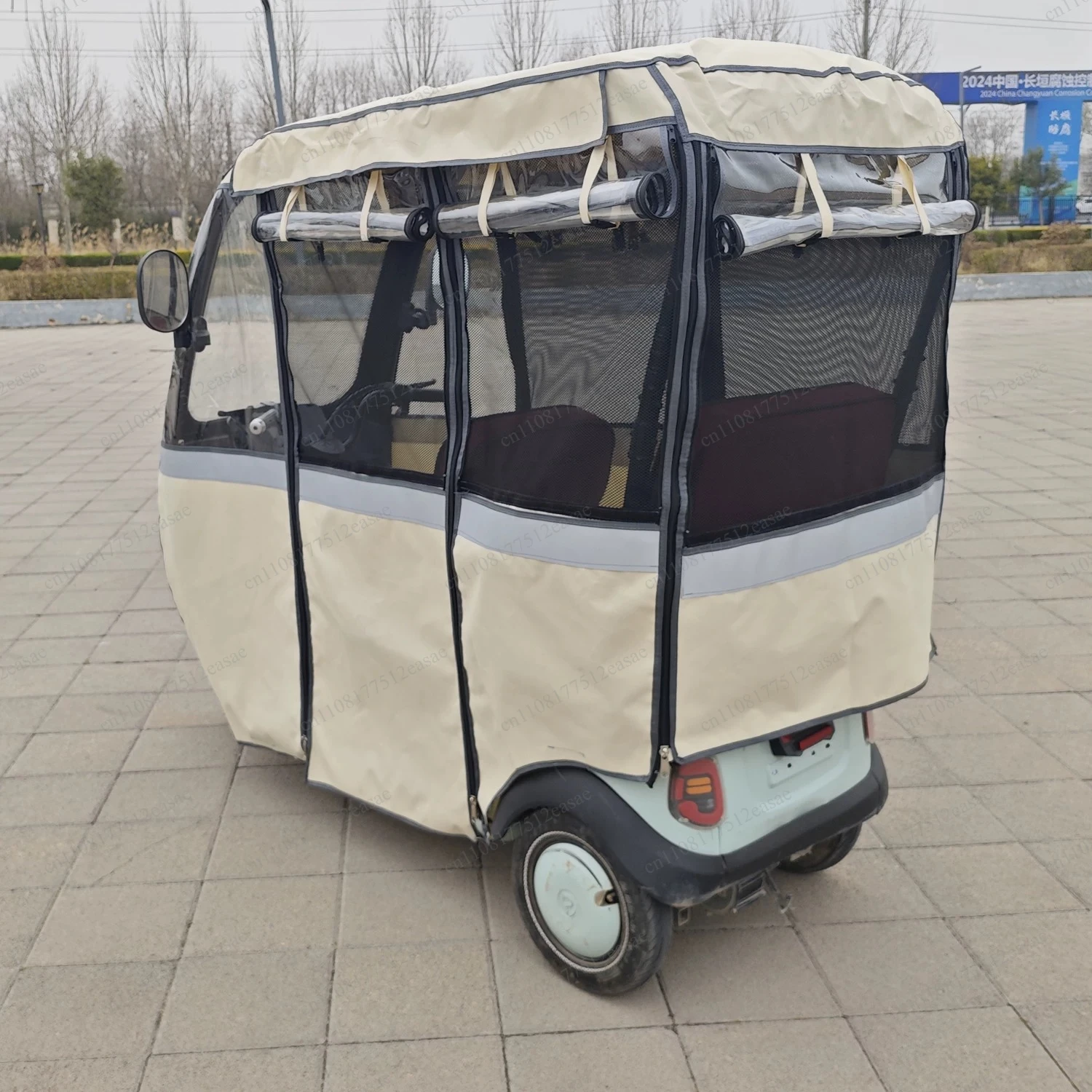 Electric tricycle rain curtain shed, windproof thickened one-piece shed car curtain shed canopy coat