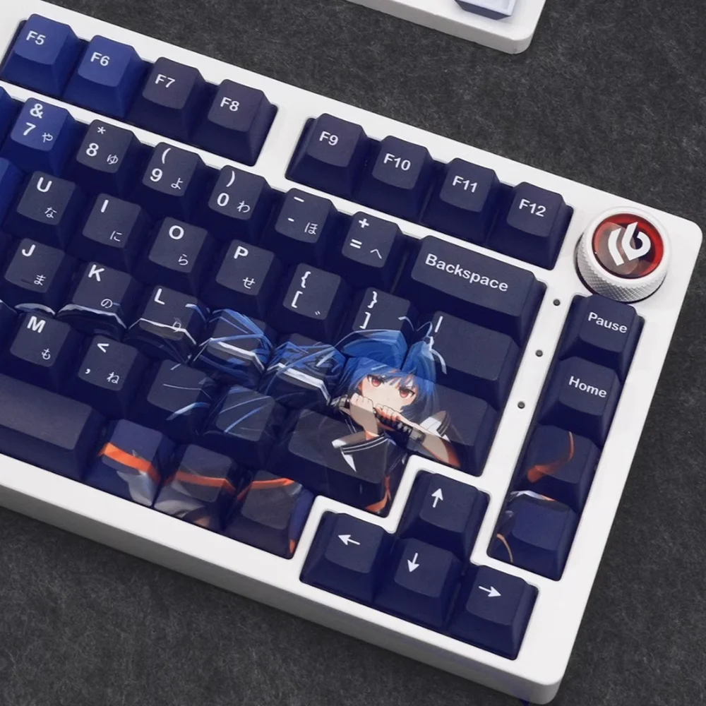 

Secondary Cherry Keycap Set PBT 135 Keys Demon Sword Snow Shadow Anime for 60/84/98/108 Mechanical Keyboards