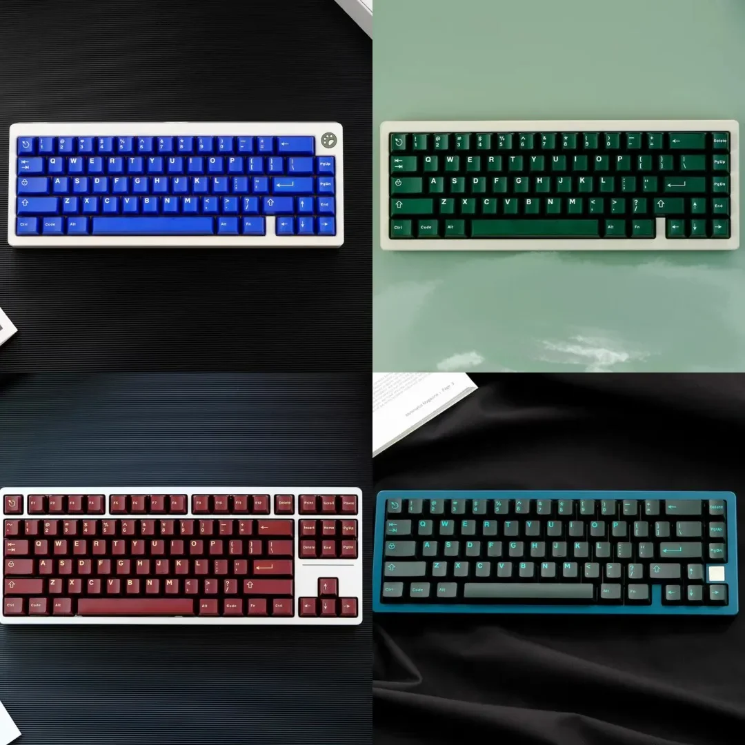 

121 Keys/set Aifei Neon Light Klein Blue Pyga Keycaps Double Shot Key Caps Cherry Profile Semi Translucent Keycap