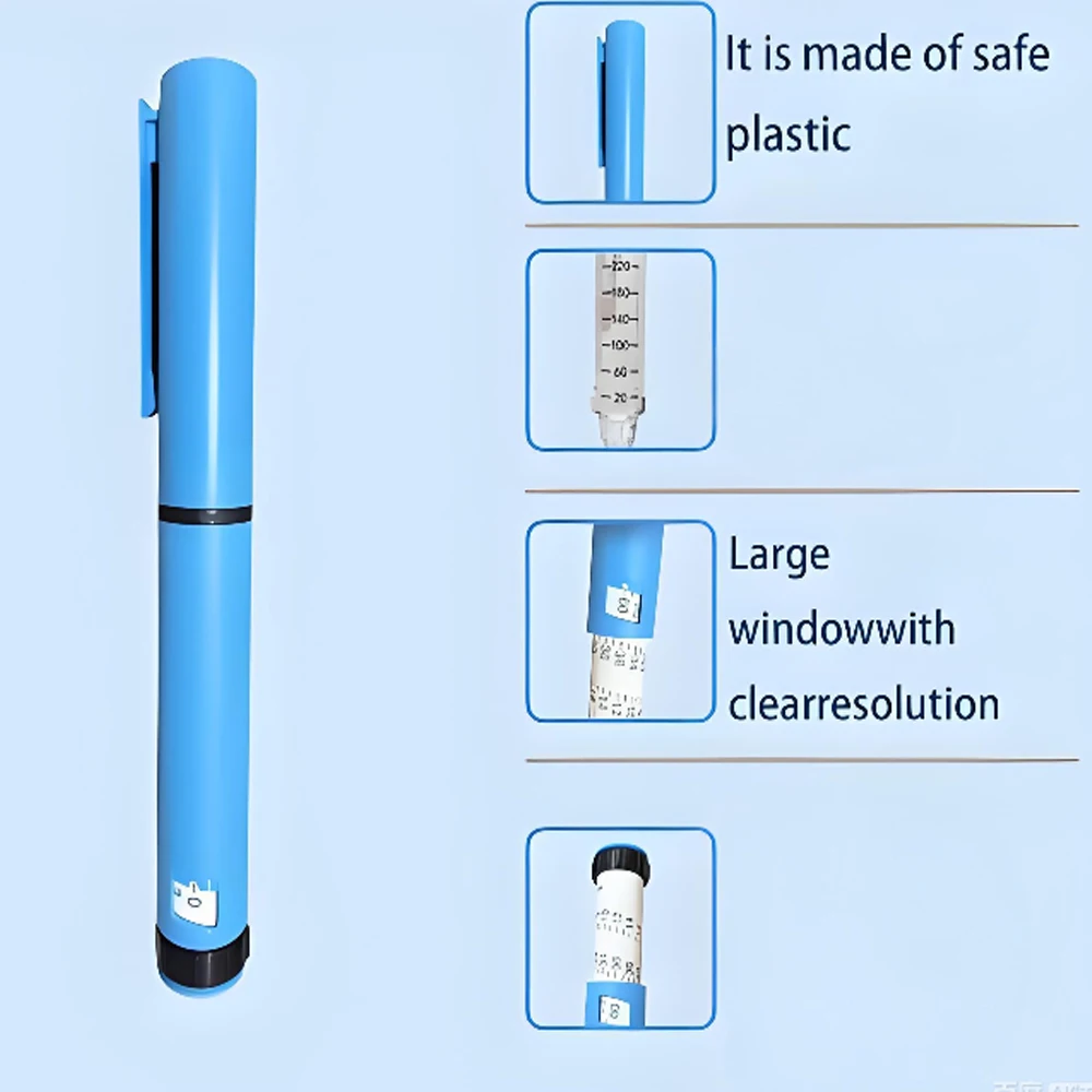 1set 60U Reusable Injection Pen 10pcs bottles 10pcs tips Plastic Peptide Pens Magic Pens for 3ml Cartridge With Protable Case view 6