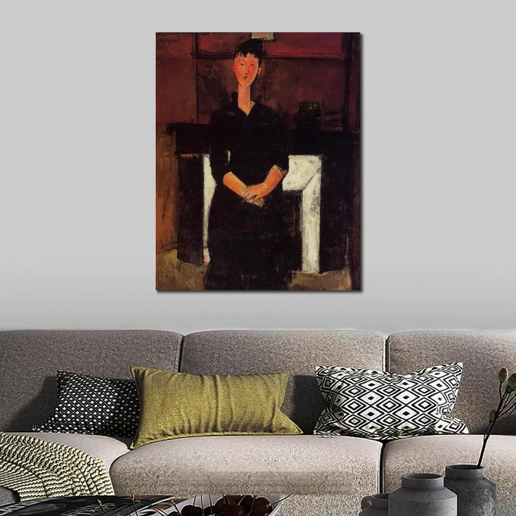 

modern colorful paintings Woman Seated in front of a Fireplace by Amedeo Modigliani High Quality Hand painted