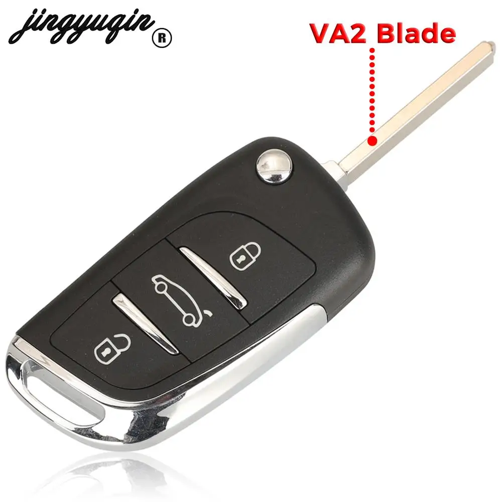 jingyuqin 3 przyciski do Citroen Ds4 2012 C3 2017 C4 201- Fit Peugeot 508 Filp Zdalny kluczyk samochodowy 433MHz ID46 Chip Fob HU83 VA2 Blade