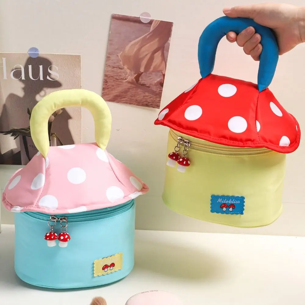 Fashion Mushroom Shaped Makeup Cosmetic Bag Large Capacity Portable Toiletry Bag Travel Bag Storage Travel Organizer view 2