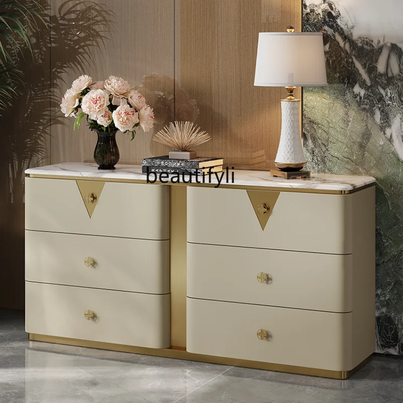 

Light Luxury Chest of Six Drawers Chest of Drawers Drawer Fashion Marble TV Cabinet Storage Hallway Storage Cabinet