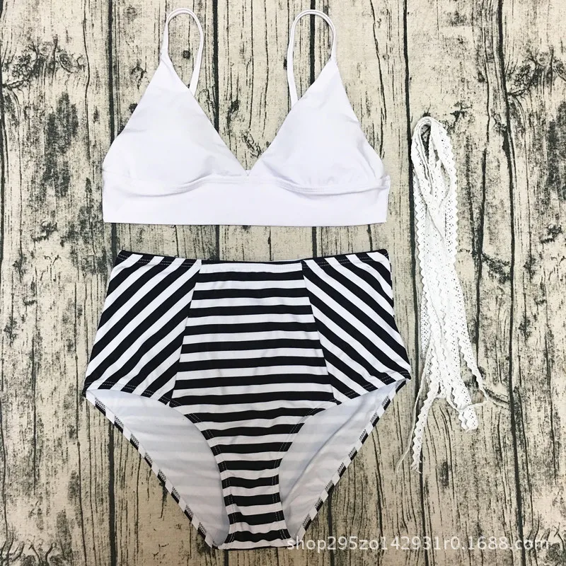 Women Push-up Padded Striped Swimsuit Fashion Bikini Set Bathing Suit Swimwear Beachwear