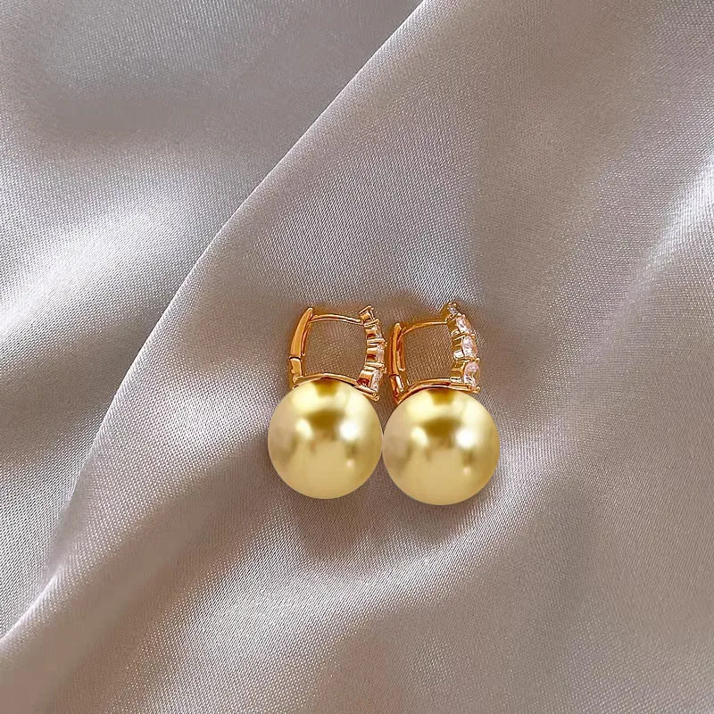 South sea gold pearl AAAA Natural Baroque round  9-10mm 10-11mm 11-12MM 12-13mm pearl Baroque sterling earrings