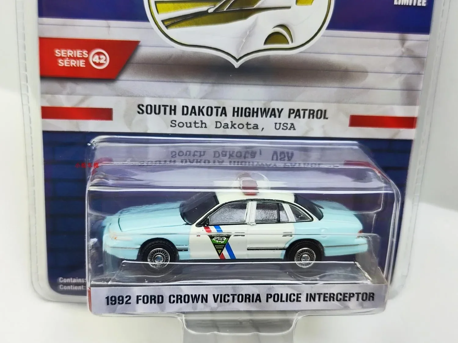 Modèle de voiture Ford Crown Victoria Germain, véhicule de police Intertor, patrouille routière, alliage, cadeau de collection, ornements, 1: 64, 1992