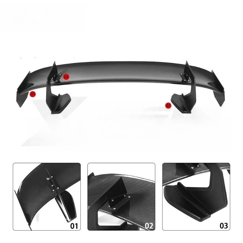 GT4 Style Dry Carbon Fiber Car Rear Trunk GT Wing 3 Level Adjustable Swan Neck Racing Wing for M3 M4 G8X GT Tail Wing