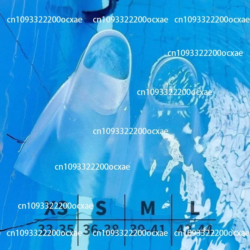Fully Transparent Invisible Flippers, Professional Swimming Silicone Flippers, Freestyle Swimming Shoe Short Flippers