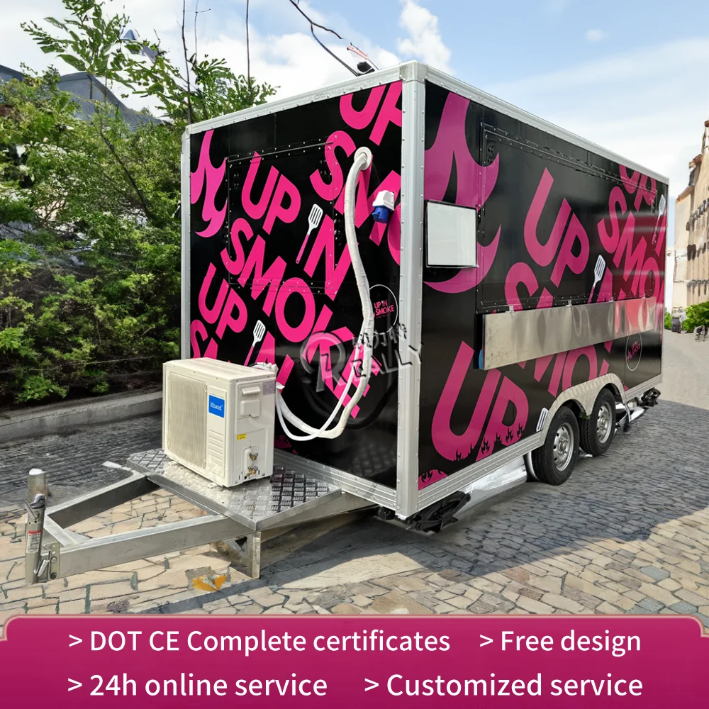 Gerobak Pizza Truk Makanan Dapur Bergerak Dapur Bbq Ponsel Restoran Makanan Cepat Saji Taco Hot Dog Bir Bar Konsesi Trailer Makanan