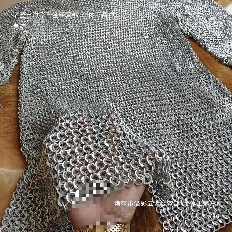 Medieval European Armor Riveted Chainmail Long Sleeve Long Pendulum Chainmail Chainmail Wearable
