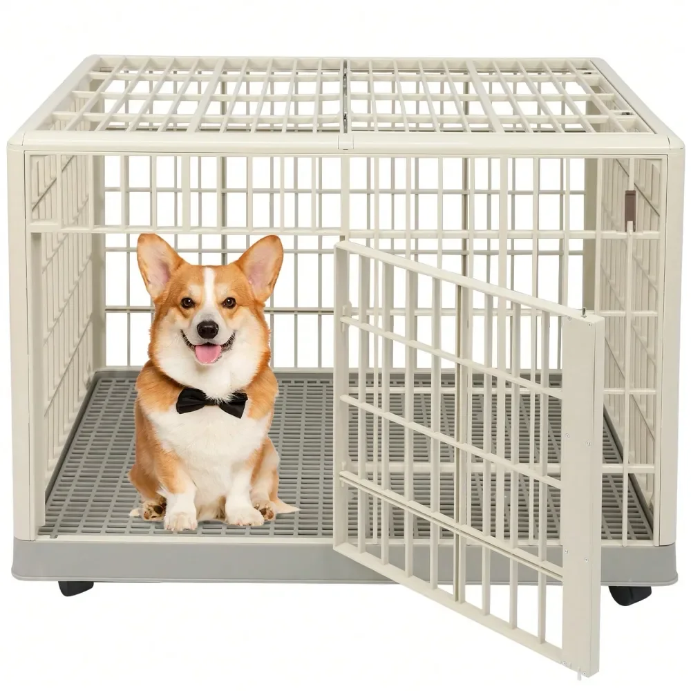 

Cage Enclosure With Wheels For Easy Movement, Features A Top And Side Opening, Easy To Assemble, Suitable For Small To MediumSi