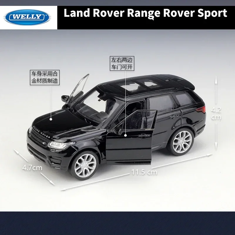 WELLY 1:36 Land Rover Range Rover Sport SUV Simulazione Veicoli giocattolo Modello in lega Tirare indietro Collezione di giocattoli Auto regalo