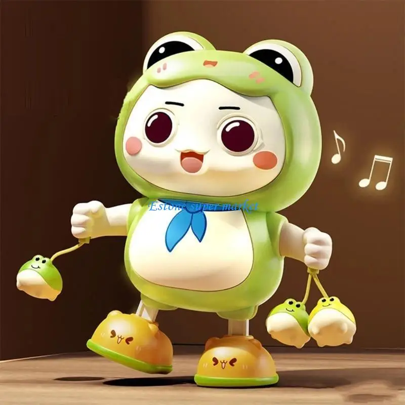 090B لعبة روبوت راقصة كهربائية على شكل ضفدع كرتوني ممتعة مع موسيقى وأضواء للأطفال #5
