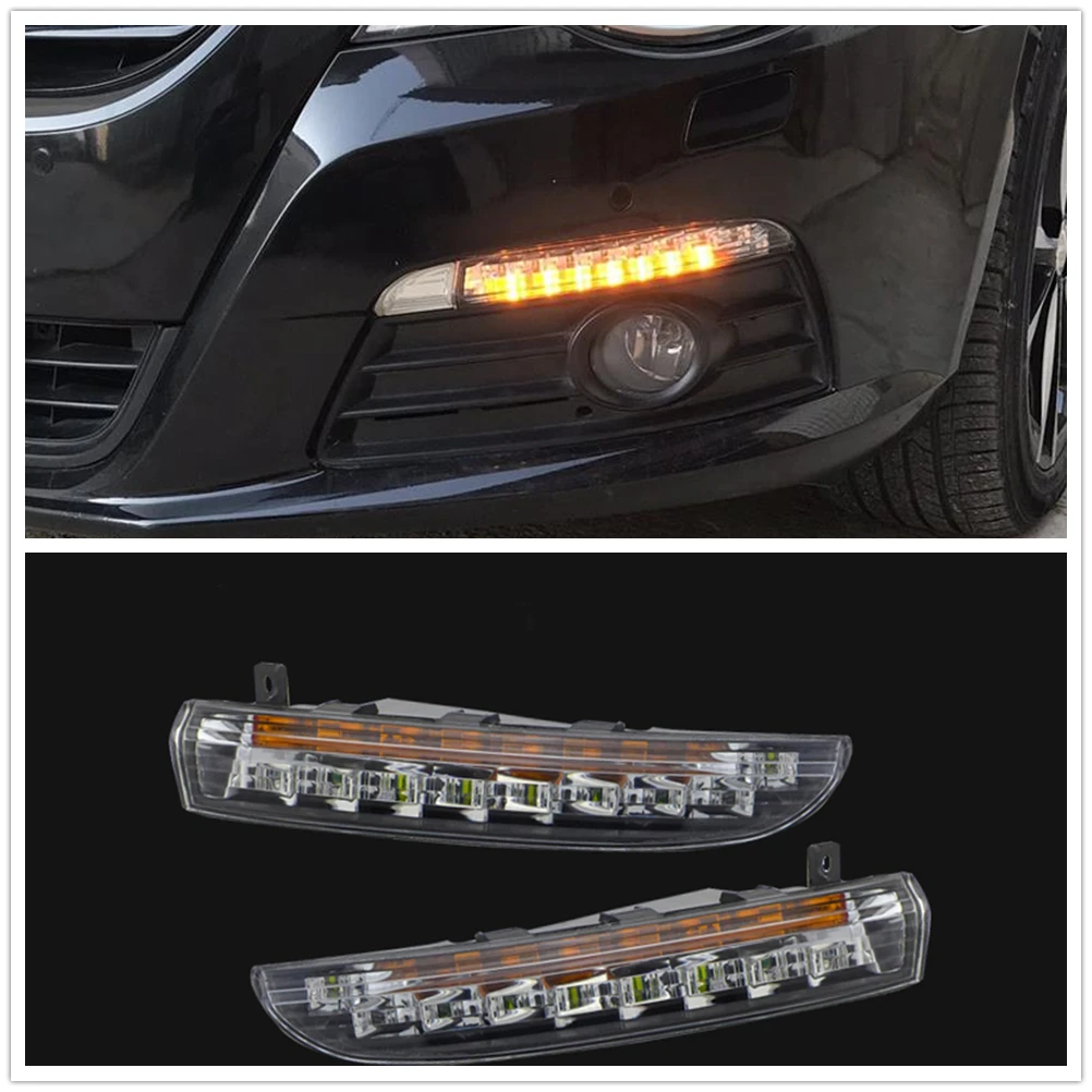 LED Daytime Running Day Light Front Bumper Fog Lamp Air Vent Intake Turn Signal Bulb For Volkswagen VW PASSAT CC 2009-2013