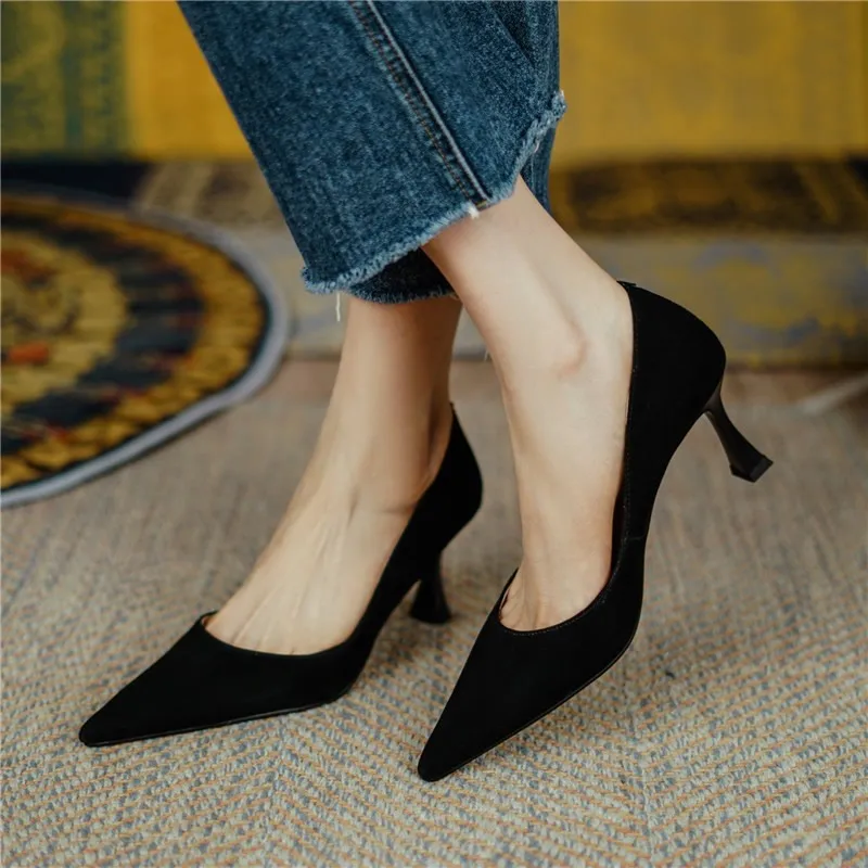 

Luxury Pumps Shoes for Women Heeled Woman Medium Heel Stiletto Heels High Sandal Party Office 2024 Elegant Brown Small Heel Sexy