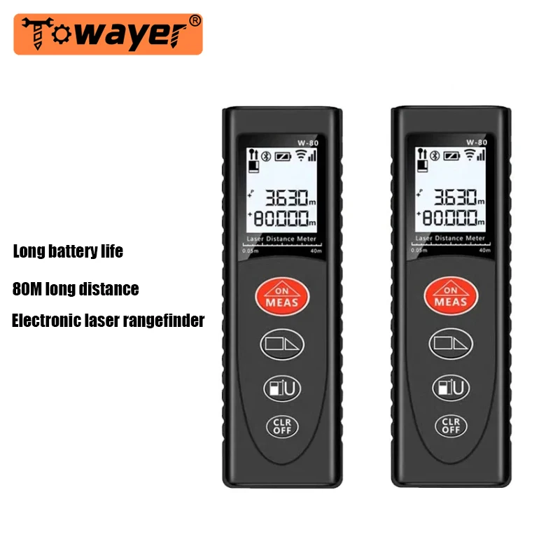 

Electronic Laser Rangefinder Multi-function Rangefinder Digital with Angle Laser Rangefinder Measuring Construction Tools 80m