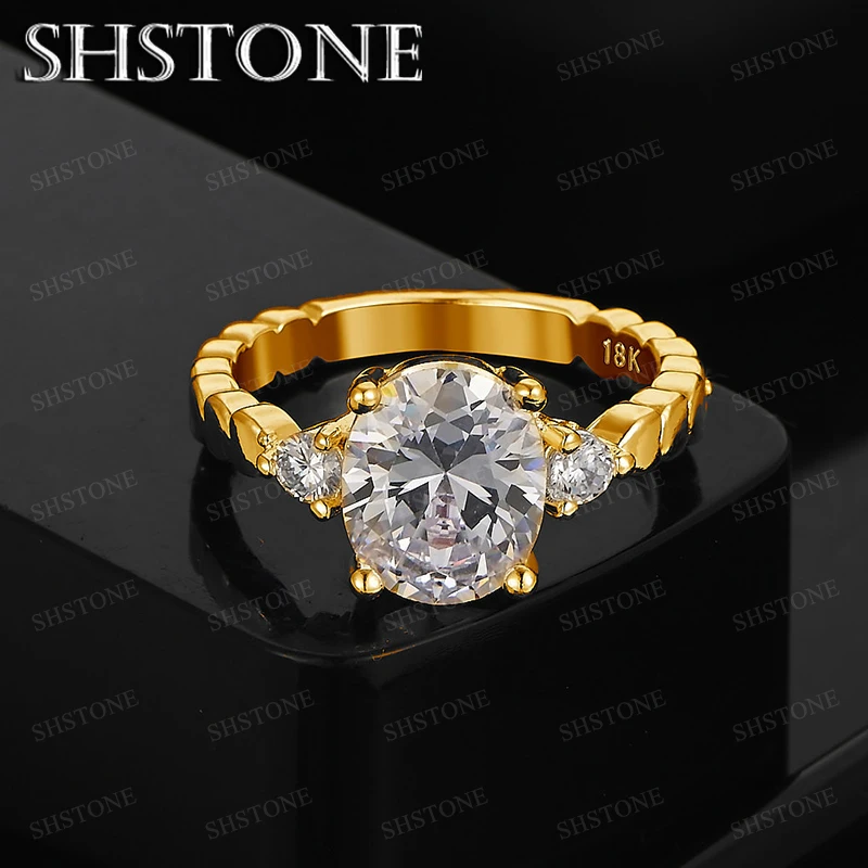 

Hot Selling 18k Gold Round AAA Zircon Crystal Ring For Women Party Wedding Classic Luxury Jewelry Birthday Anniversarie Gifts