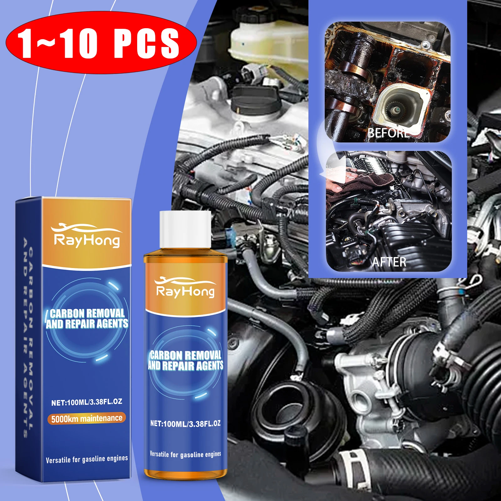 

Противоизносный защитный агент для двигателя автомобиля, дегибонизация цилиндра, шумоподавление, сильное горение моторного масла, жидкая добавка