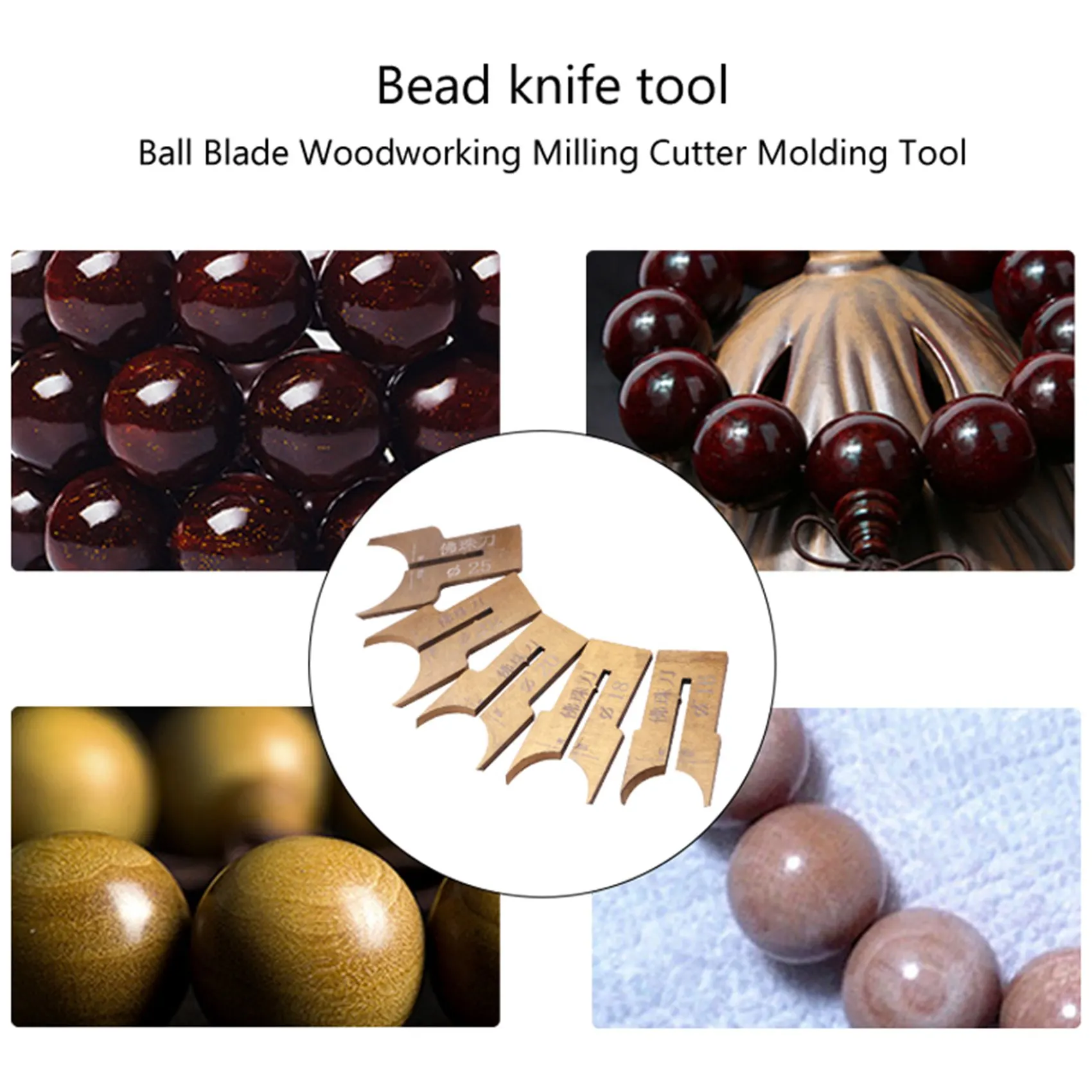 AS94-24 pezzi coltello a sfera in metallo strumenti per la lavorazione del legno perline di legno trapano stampaggio di perline rotanti 6-25 mm