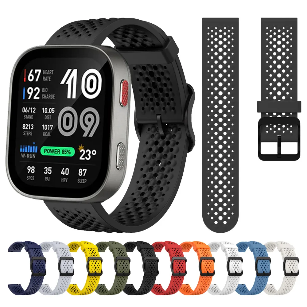 For Amazfit Cheetah 2 Ultra 48mm Correa 22mm Silicone Breathable Strap For Amazfit Bip 6 5/BALANCE 2/GTR 4 3Pro 2 47mm Bracelet