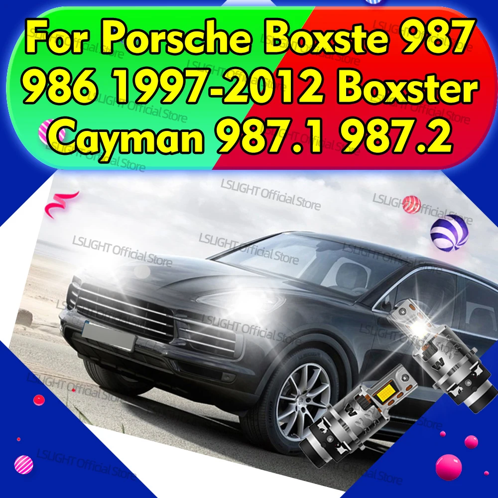 

2x лампы для автомобильных фар D2S D2R, медные трубки, фары 12 В, светодиодные для Porsche Boxste 987 986 1997-2012 Boxster Cayman 987.1 987.2