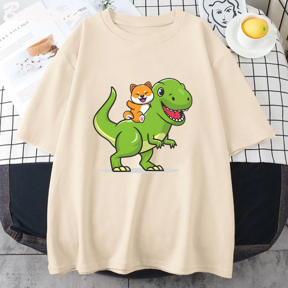 

Ramen Shiba Classic T-Shirt Harajuku Summer T Shirt Cool Cartoon Printed Men Patchwork Striped Short Sleeve 100% Cotton T-shirt