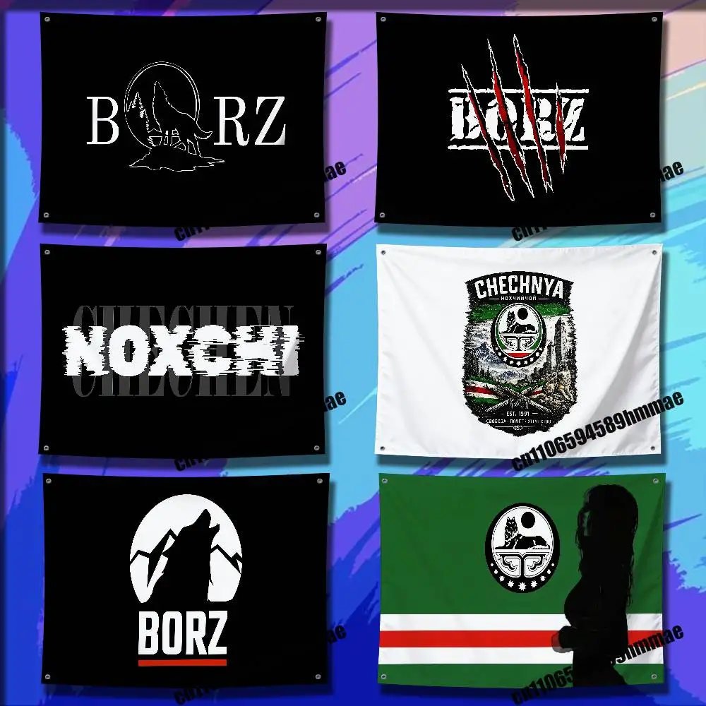 For Chechnya Chechen Wolf Noxchi BORZ Flag 50x70cm Outdoor Garden Bedroom Decorate Wall Banner Tapestry Flags