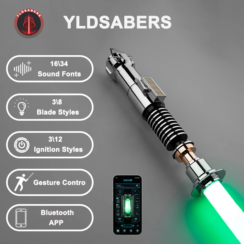 Luke Lightsaber Xenopixel  Skywalker Light Saber Metal Handle Pixel Laser Sword Heavy Dueling Cosplay Neopixel Sabers Toys