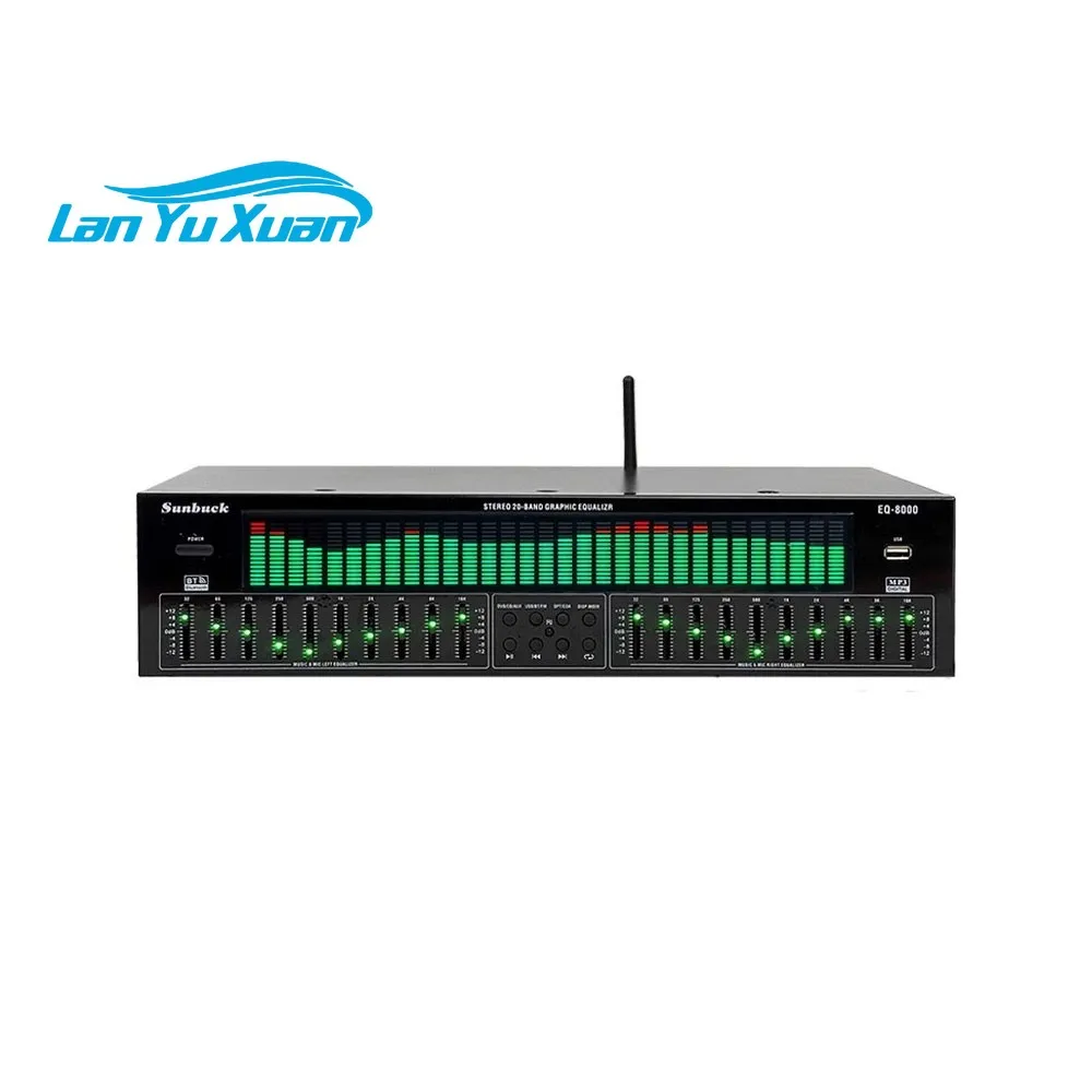 HiFiAMP EQ8000 الأخضر LED المهنية EQ التعادل Bluetooth5.4 الألياف البصرية محوري معالج فك تشفير الصوت الرقمي #2