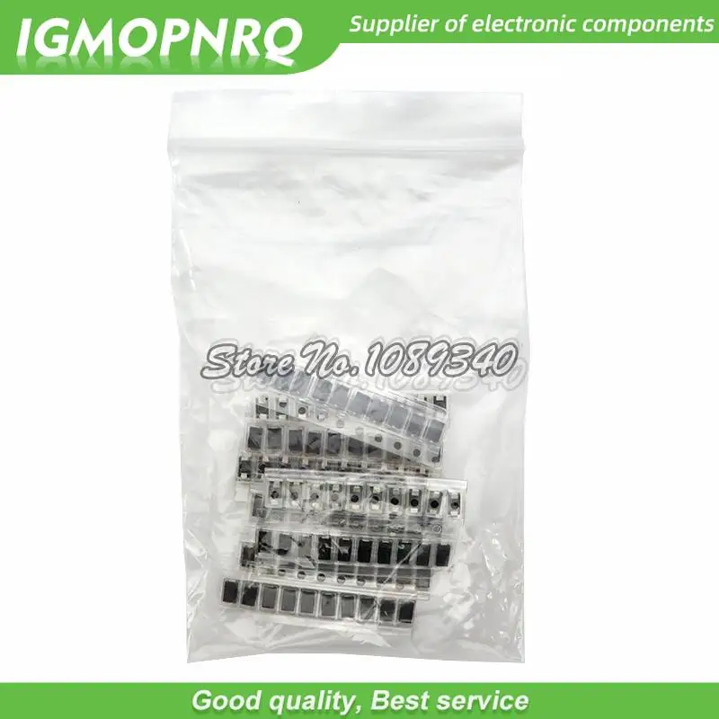 90pcs/lot 9values x 10pcs 1N4001 1N4004 1N4007 SS14 SS24 SS34 SS16 SS26 SS36 SMD schottky diode assort kit igmopnrq