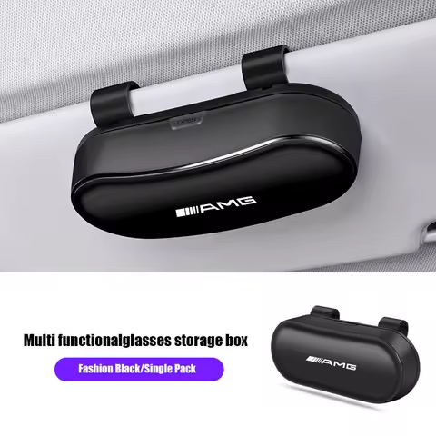 1pc Car Glasses Case Sunglasses Storage Box Clip Accessory For Mercedes Benz AMG A B C E G CLA W211 W203 W204 C260 E300L A200L