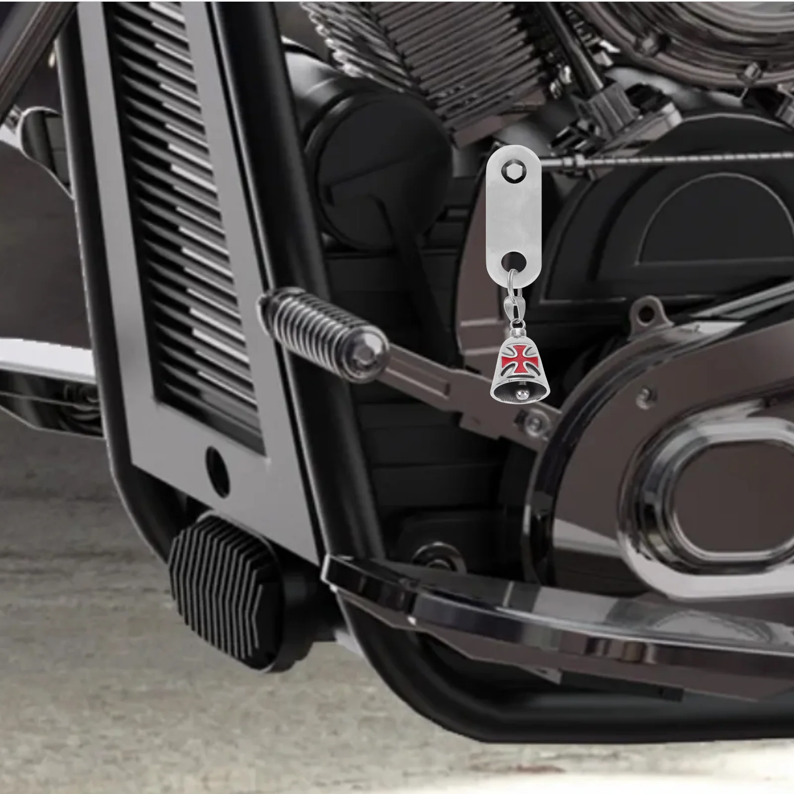 

1Set Vintage Motorcycle Bell in Titanium Steel Retro Punk Design for Bike Key Ring Road Cycling Safety Warning Decor Craft