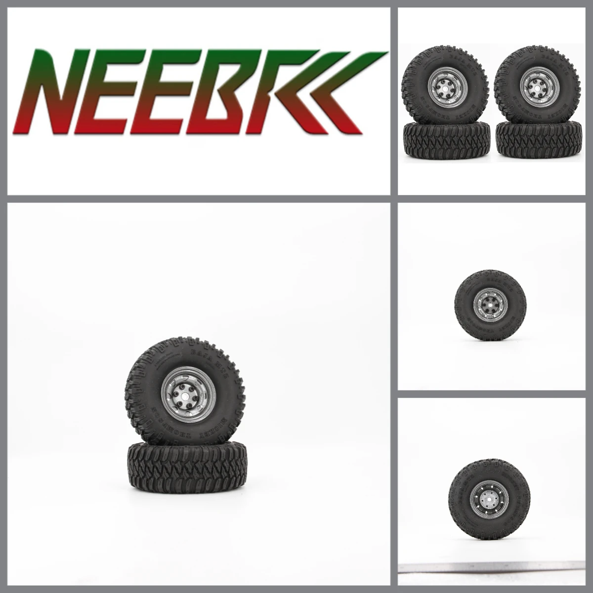 

NEEBRC 95mm 1.55in RC Tires 12mm Hex Skidproof Wear-resistant tyre for RC Car Crawler Buggy Tamiya CC01 LC70 LC80 Aixal Parts
