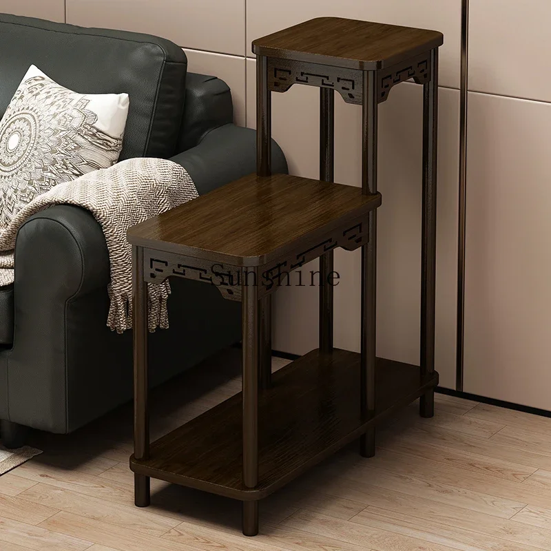 

Movable trolley sofa side cabinet living room household tea rack side table solid wood corner table