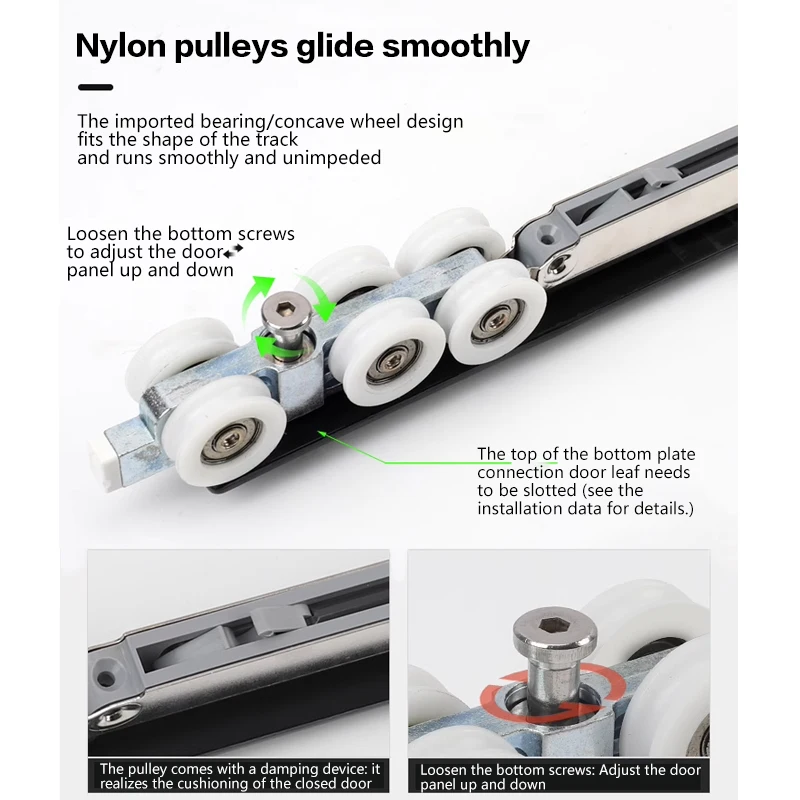 Free Rotation Folding Magic Door Double-Open Push-Pull Slide Rail Revolving Door Heaven And Earth Shaft Hanging Pulley