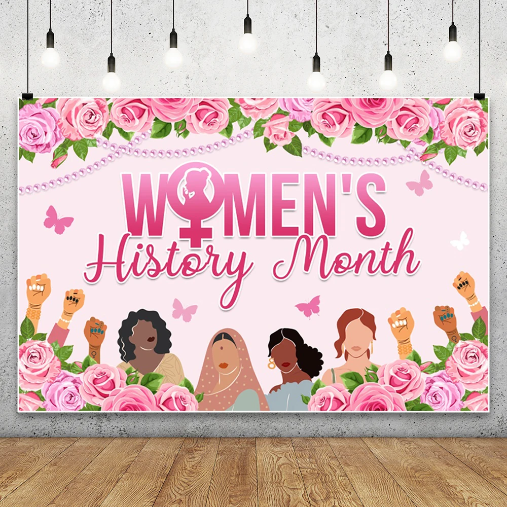 2026 Women's History Month Photography Backdrop Women Pan Afro African American National Holiday Festival Party Photo Background