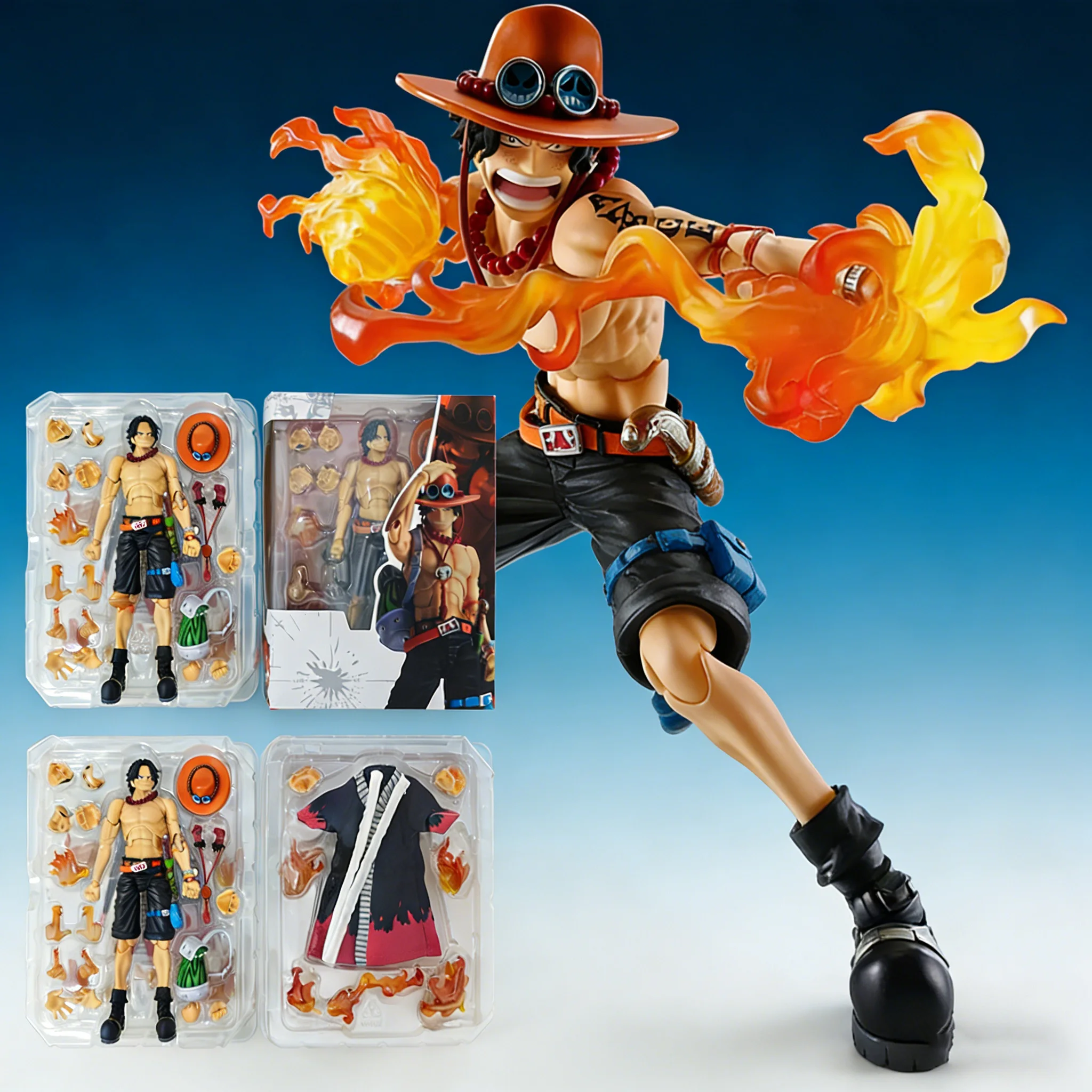 Figura de Acción SHF Portgas D. Ace, Anime One Piece, Puño de Fuego, Figuras de PVC, Coleccionables, Decoración, Modelo, Juguetes, Regalo, 17 cm