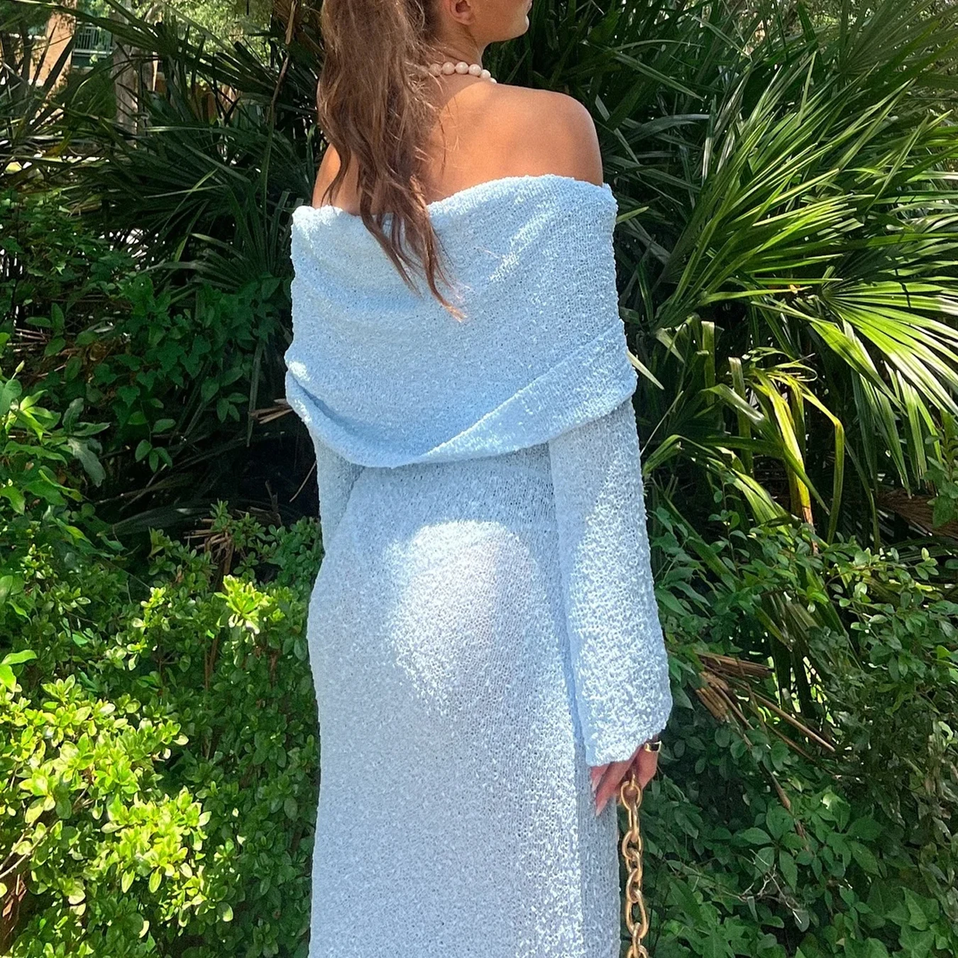 ชุดเดรสไหมพรมแฟชั่นสไตล์ไหล่เดียวซีทรูสำหรับผู้หญิง ชุดคลุมกันแดดสำหรับวันหยุดพักผ่อนริมชายหาด งานปาร์ตี้ริมสระน้ำ ชุดเดรสยาวหรูหรา