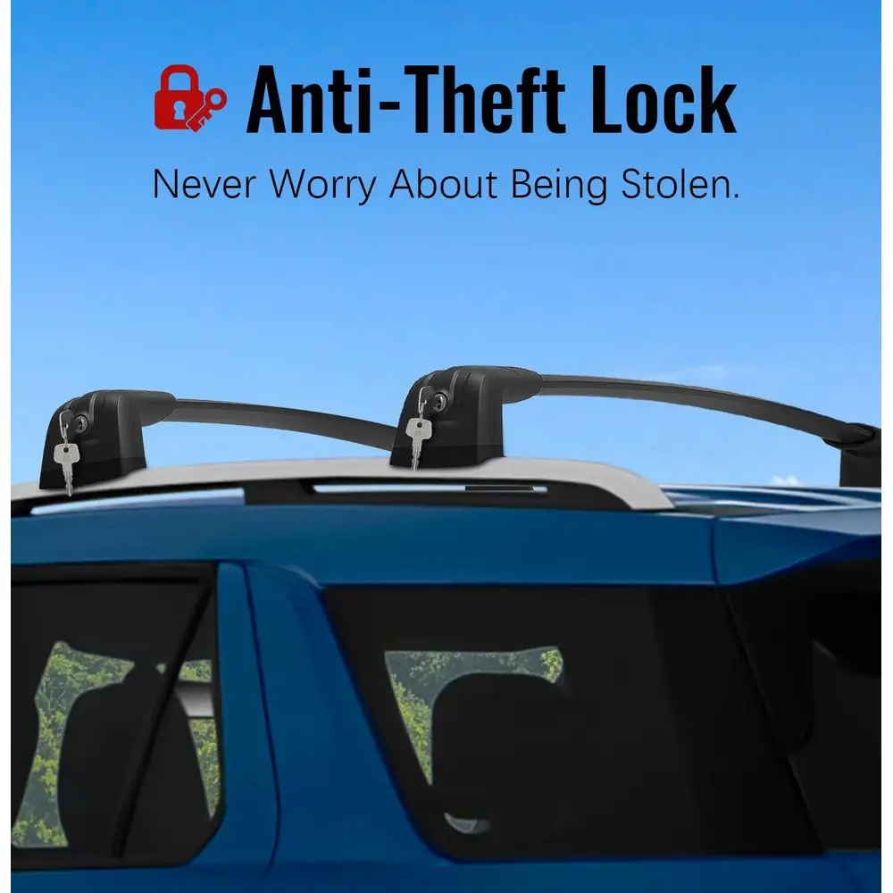 قضبان متقاطعة لرف السقف بوزن 300 رطل مناسبة لـ Explorer 2020-2026 مع قفل، قضبان سقف شديدة التحمل من الألومنيوم لسيارة البضائع على السطح #6