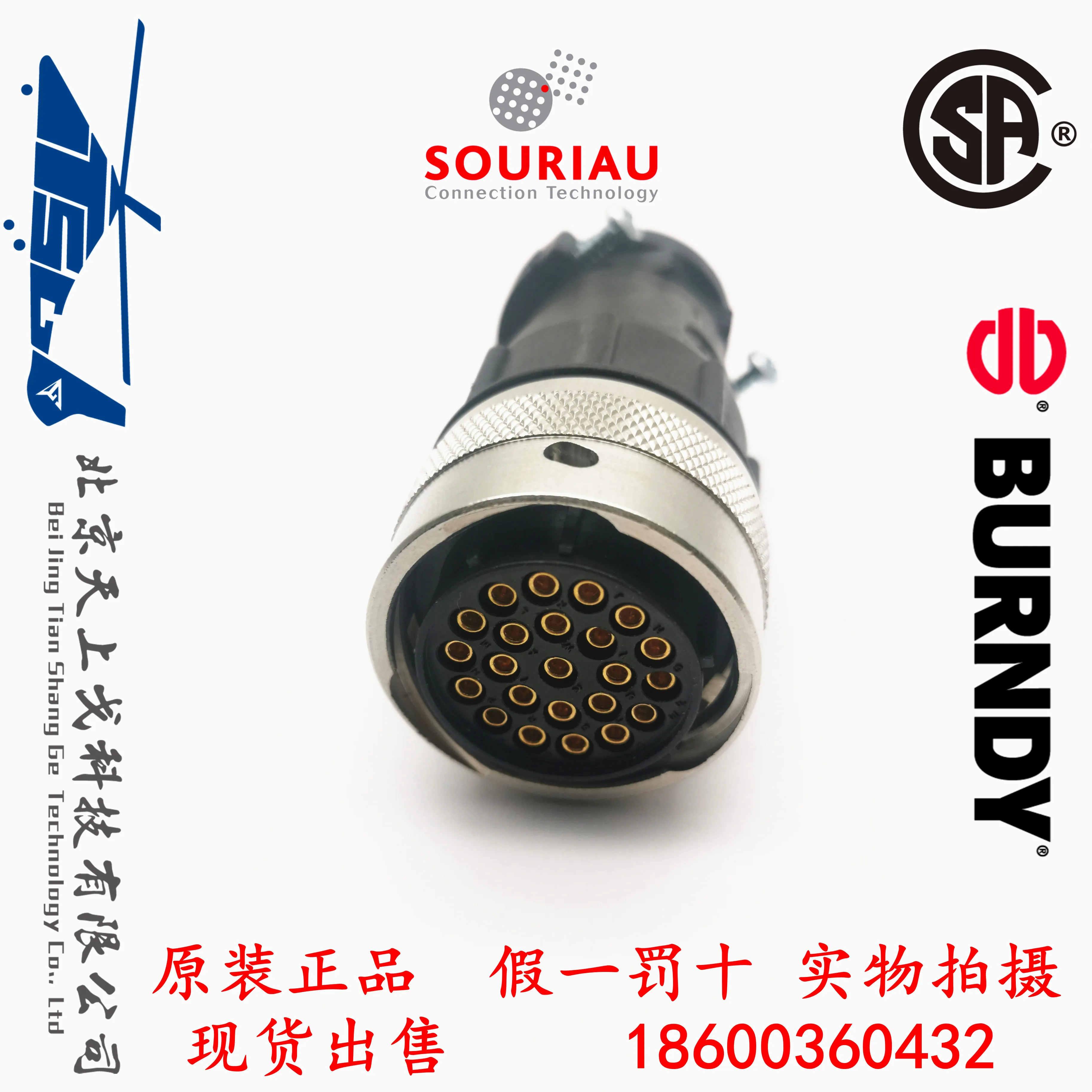 

BURNDY SOURIAU Промышленный 23-контактный, вилка гнездо 23-контактный гнездо + хвостовой зажим переменного тока + 23 разъема