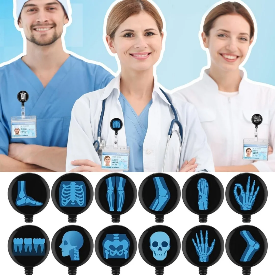 

Катушка для рентгеновского бейджа, скелет, выдвижной держатель для бейджа, медицинская катушка для бейджа для медсестры, доктора, студентов, учителей, удостоверений личности, бирки, подарки