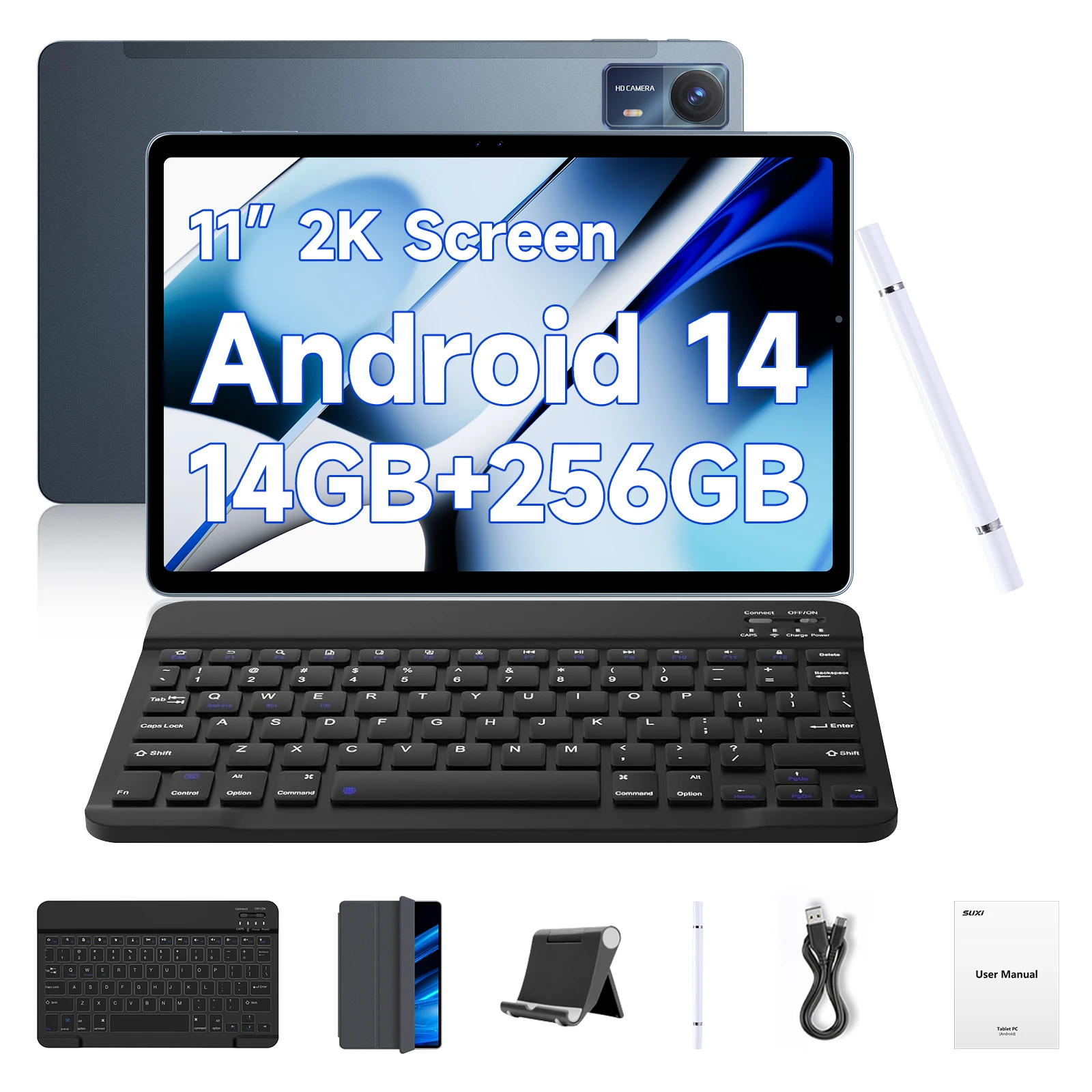 

SUXI A9 Android 14 Tablet 11" – Octa-Core T616, 14GB RAM + 256GB ROM, 4G LTE Dual WiFi, 13MP Camera, 6000mAh Battery, for Offic